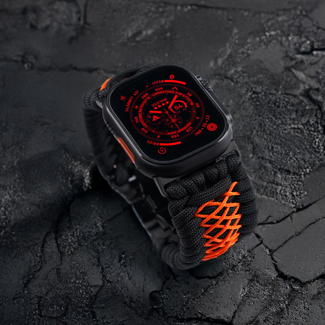 Tefeca Titan Series Paracord Band Compatible with Apple Watch-Ember