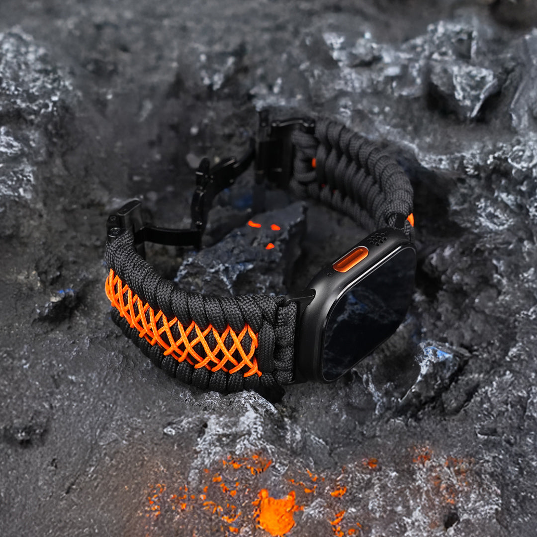 Tefeca Titan Series Paracord Band Compatible with Apple Watch-Ember