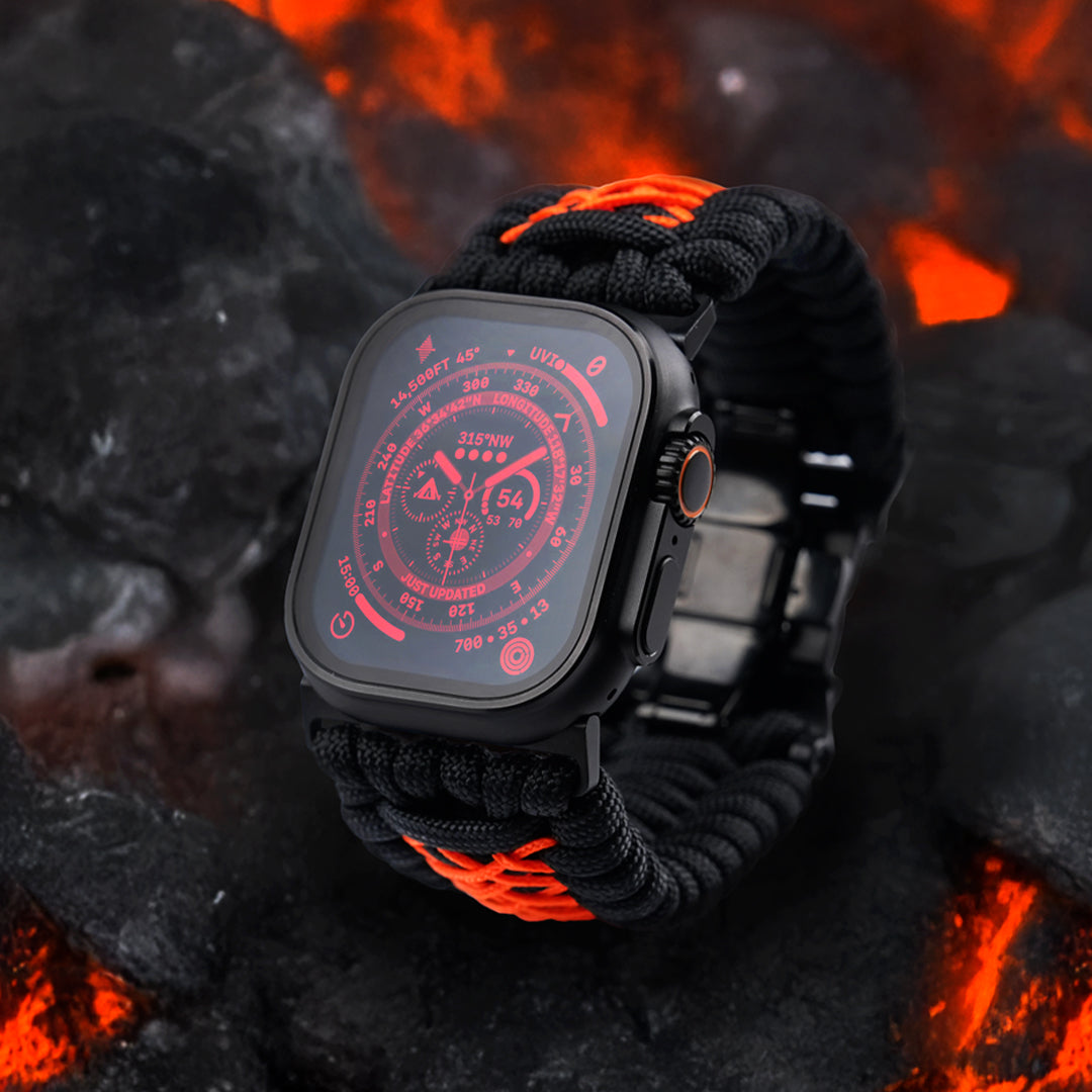 Tefeca Titan Series Paracord Band Compatible with Apple Watch-Ember