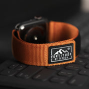 Tefeca Fortitude Series Standard Wide Hook and Loop Band for Apple Watch /Apple Watch Ultra| Light Orange Nylon - Tefeca