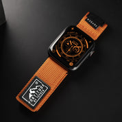 Tefeca Fortitude Series Standard Wide Hook and Loop Band for Apple Watch /Apple Watch Ultra| Light Orange Nylon - Tefeca
