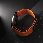 Tefeca Fortitude Series Standard Wide Hook and Loop Band for Apple Watch /Apple Watch Ultra| Light Orange Nylon - Tefeca
