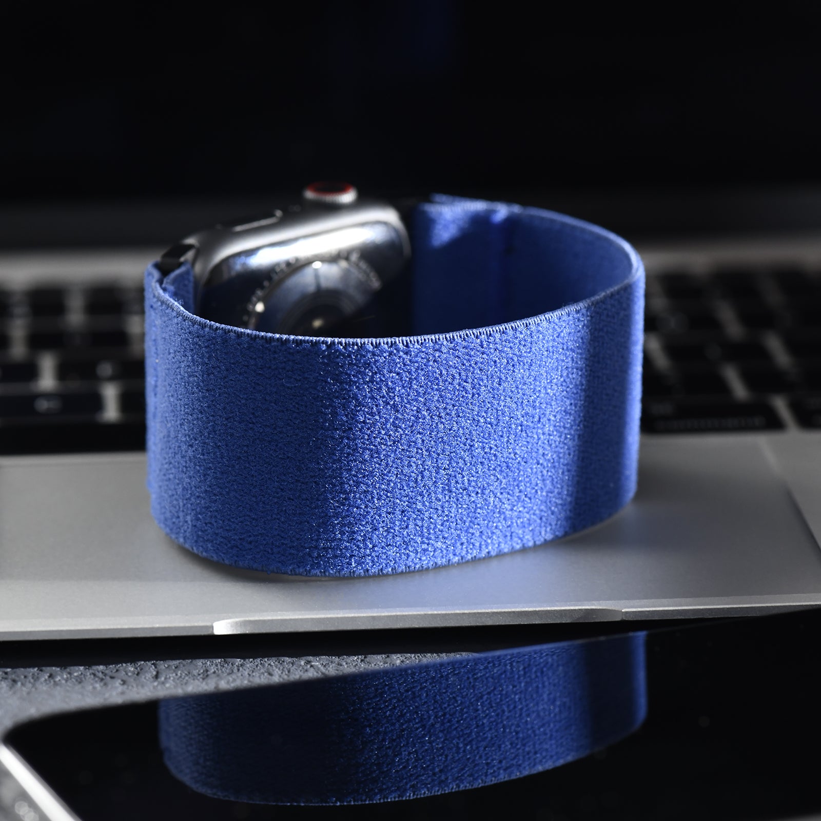 Tefeca Unity Series Elastic Compatible/Replacement Band for Apple Watch/Apple Watch Ultra | Blue Plush | 38/40/41mm 42/44/45mm