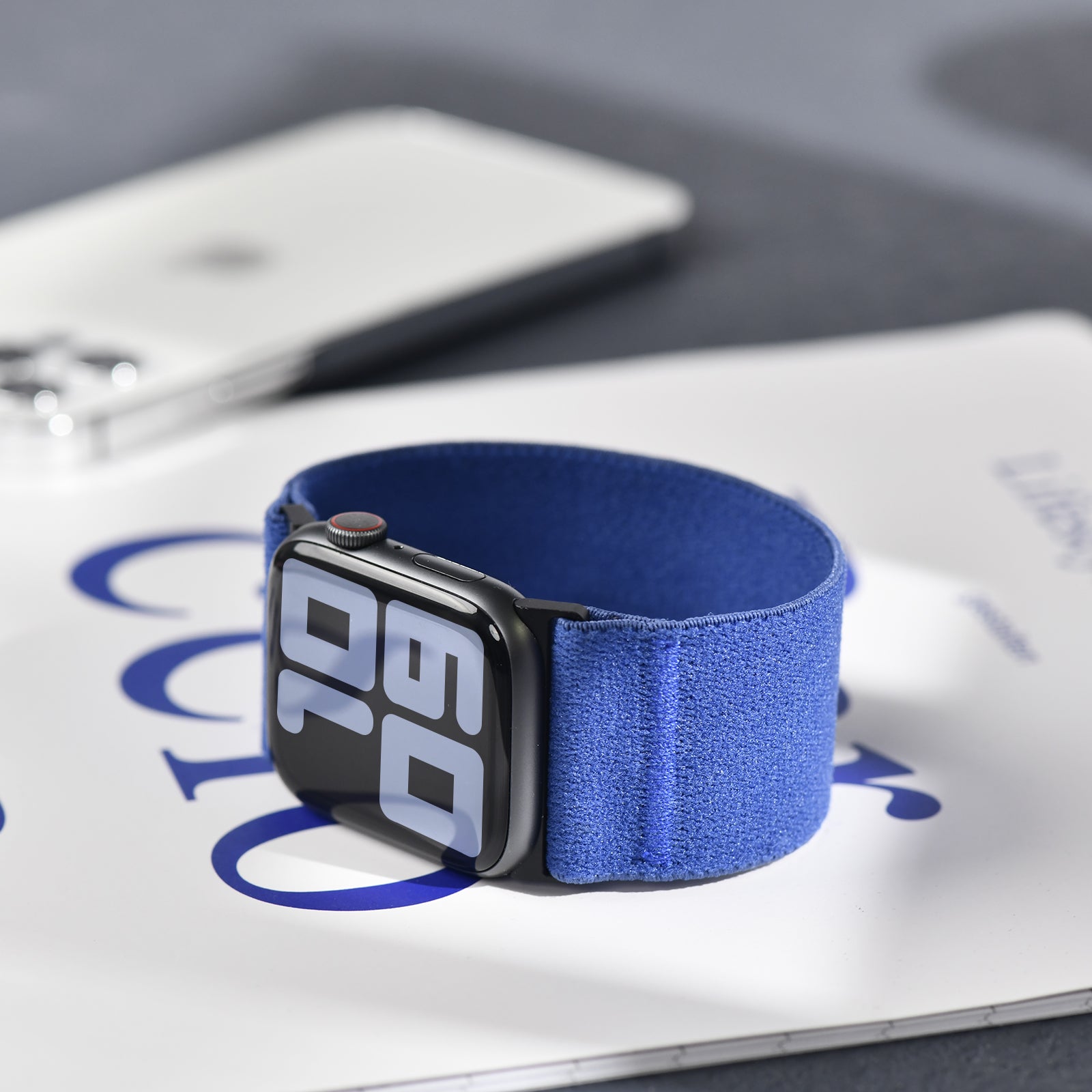 Tefeca Unity Series Elastic Compatible/Replacement Band for Apple Watch/Apple Watch Ultra | Blue Plush | 38/40/41mm 42/44/45mm
