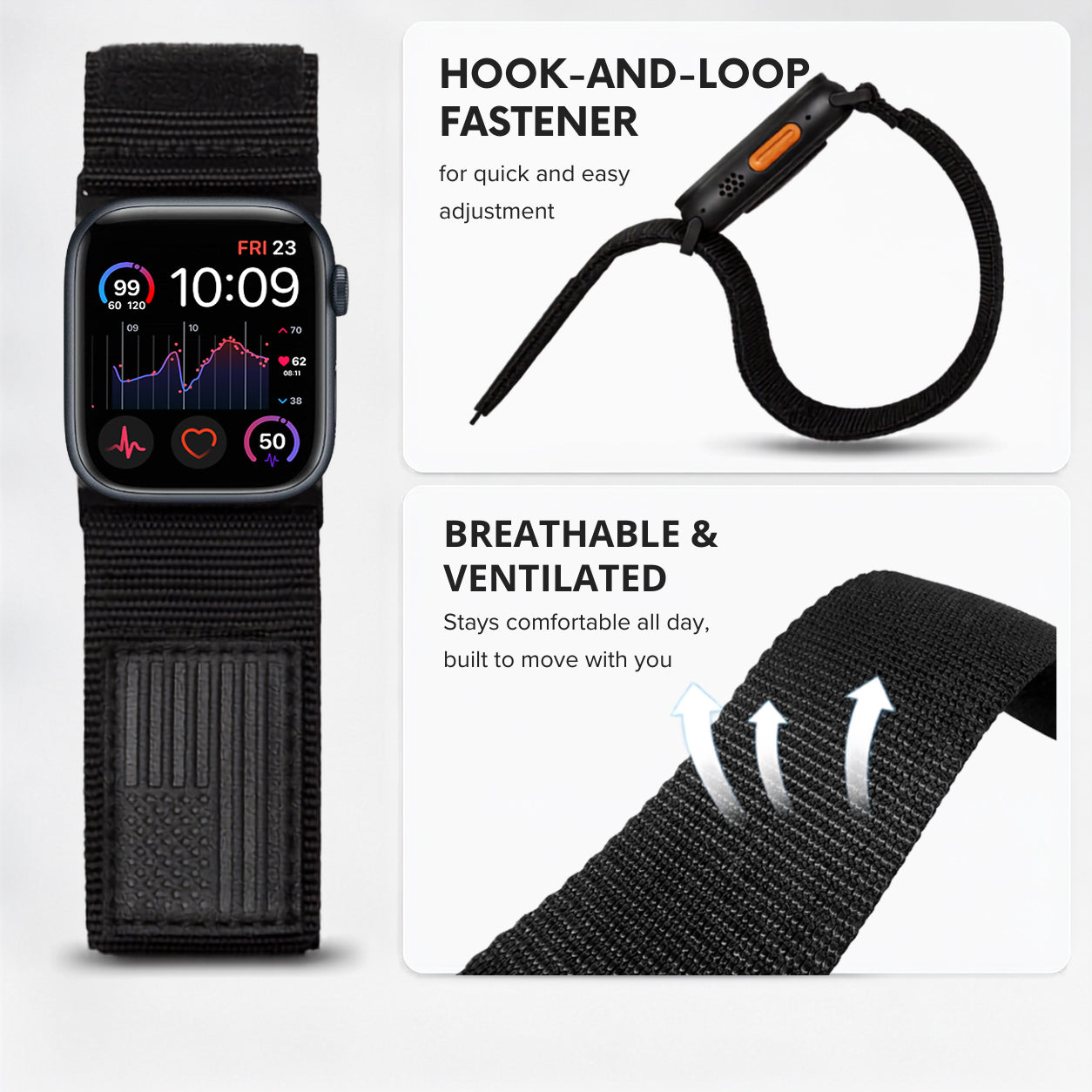 Fortitude USA Flag Band-Nylon Black