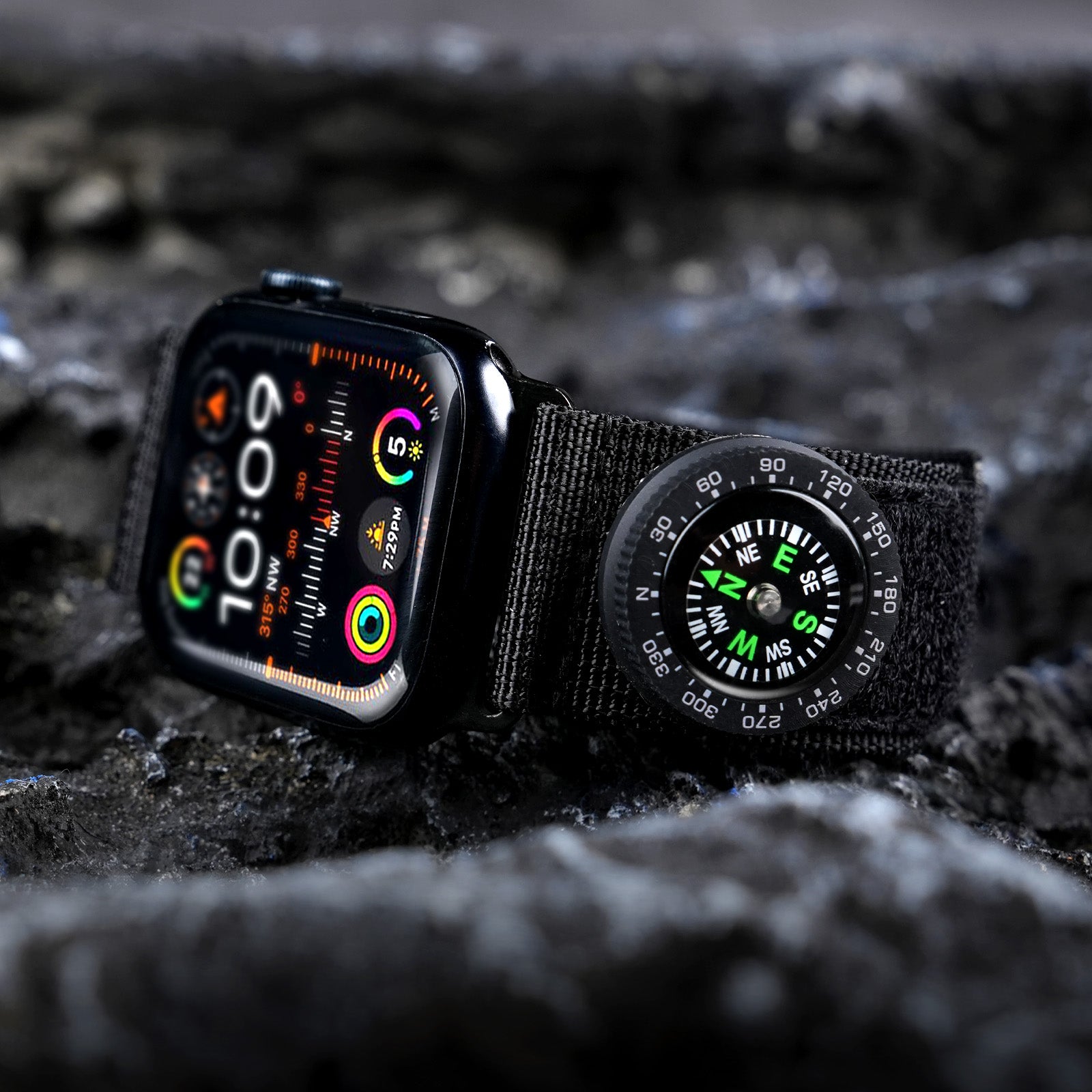 Tefeca Fortitude Series USA Flag Standard Wide Band – Black with Black SnapHook Micro Compass