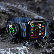 Tefeca Fortitude Series USA Flag Standard Wide Band – Onyx with Black SnapHook Micro Compass