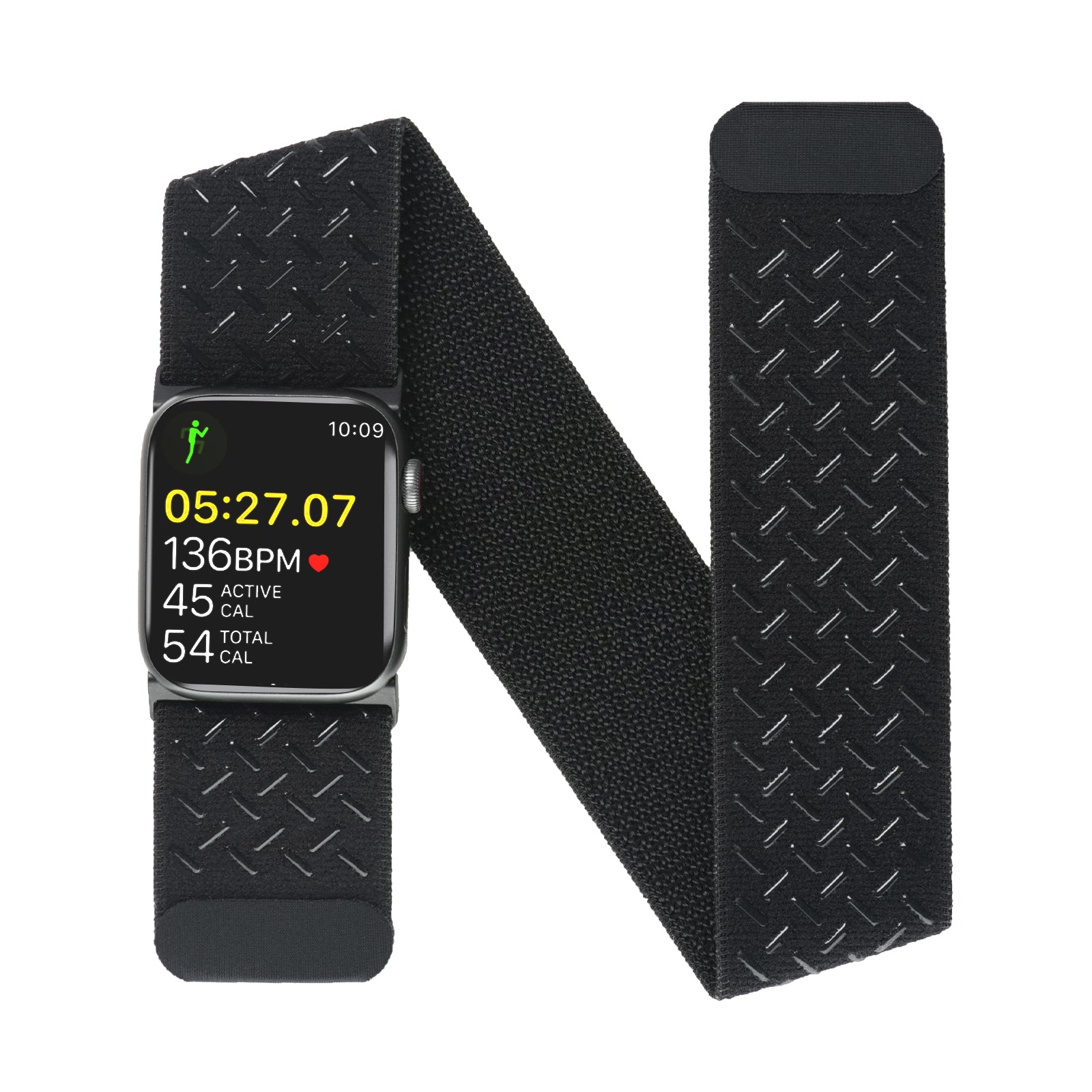 Tefeca Black Woven Nylon Sport loop ArmBand and Ankle band for Apple Watch /Apple Watch Ultra - Tefeca