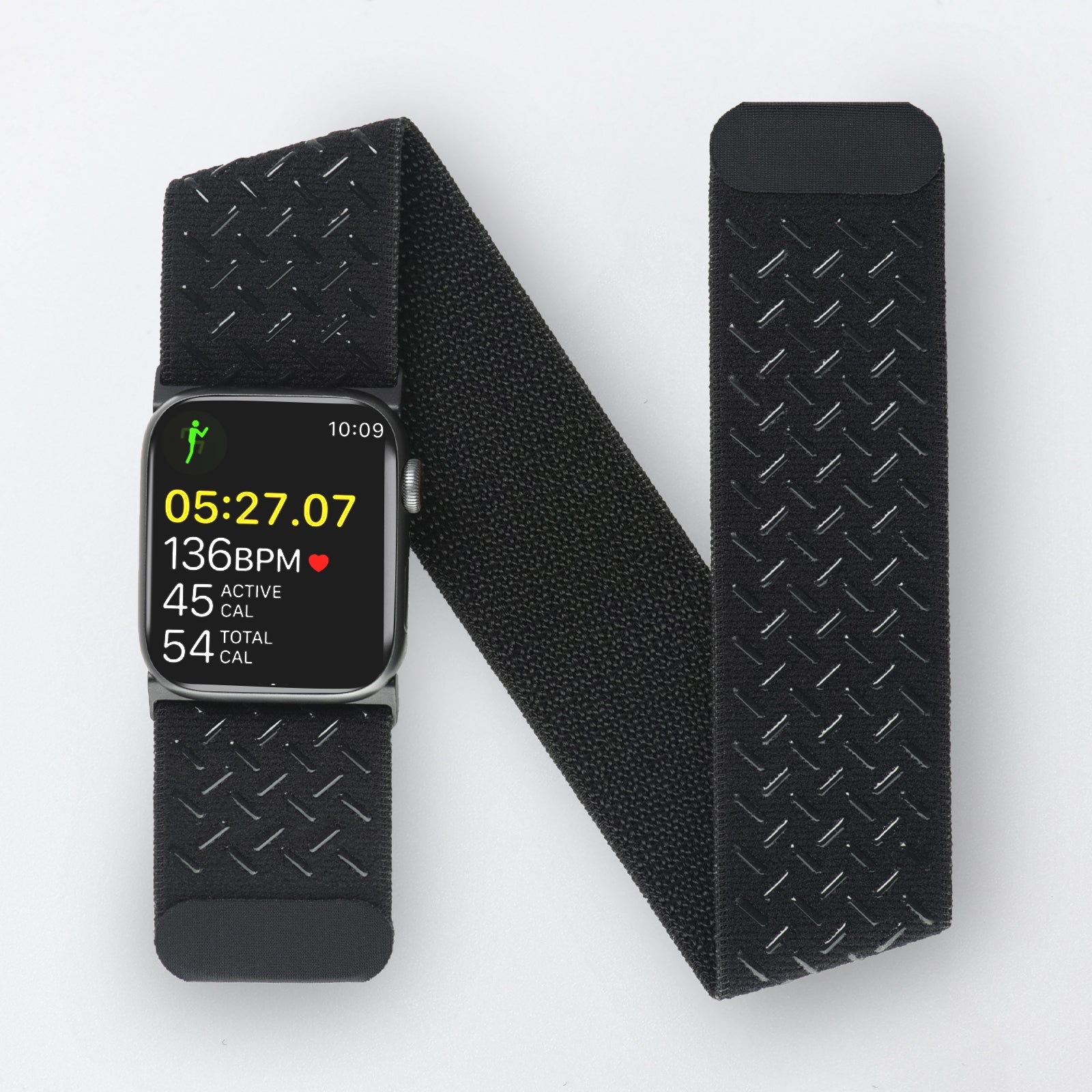 Tefeca Black Woven Nylon Sport loop ArmBand and Ankle band for Apple Watch /Apple Watch Ultra - Tefeca