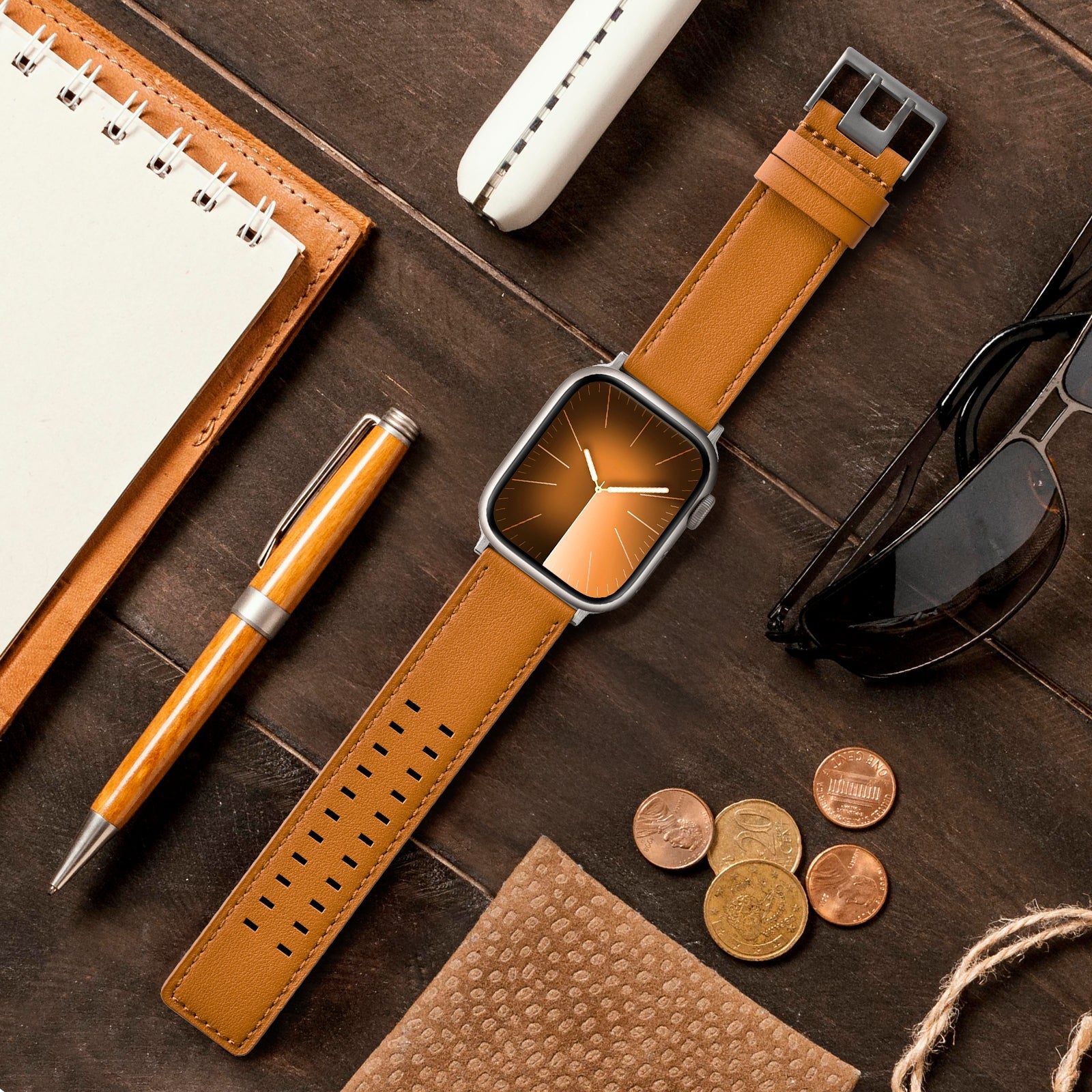  Apple Watch Ultra | Standard Wide Brown Leather - Tefeca