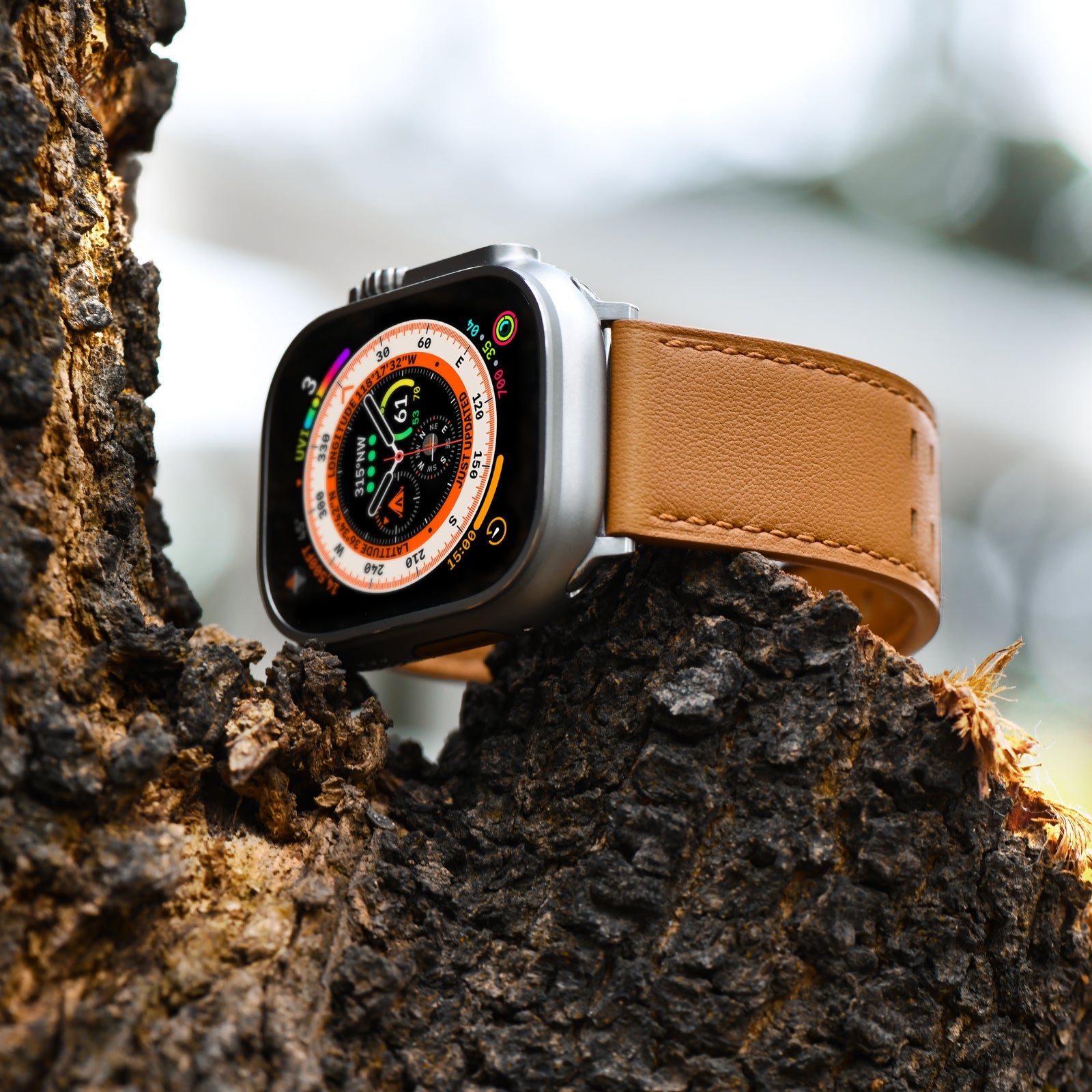  Apple Watch Ultra | Standard Wide Brown Leather - Tefeca