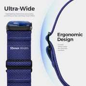 Tefeca Edge Series Stretchy Band Compatible with Apple Watch Ultra/Ultra2 / Hyper Blue | Ultra Wide for 42/44/45/49mm - Tefeca