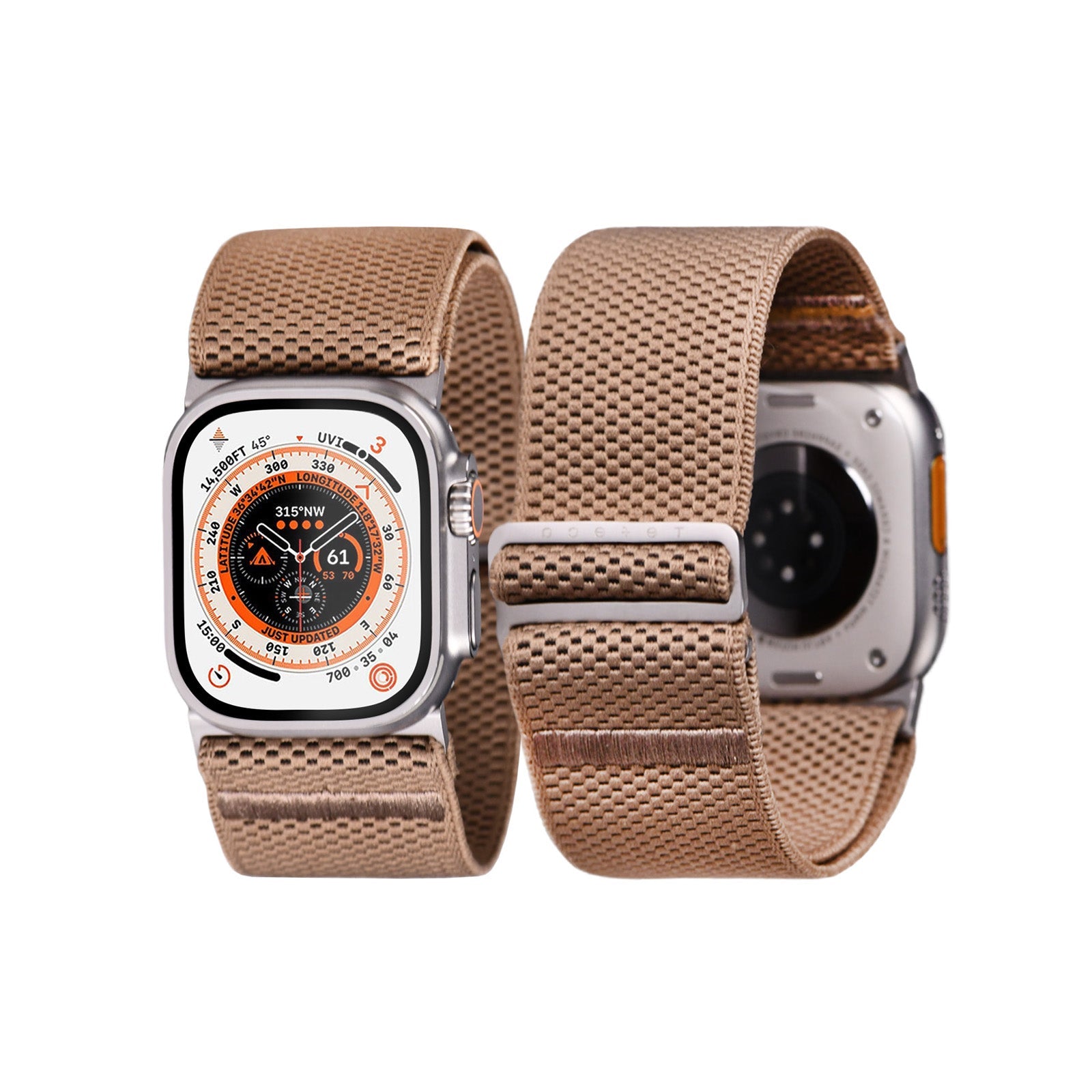 Tefeca Edge Series Stretchy Band Compatible with Apple Watch Ultra/Ultra2 / Hyper Desert Tan | Ultra Wide for 42/44/45/49mm - Tefeca