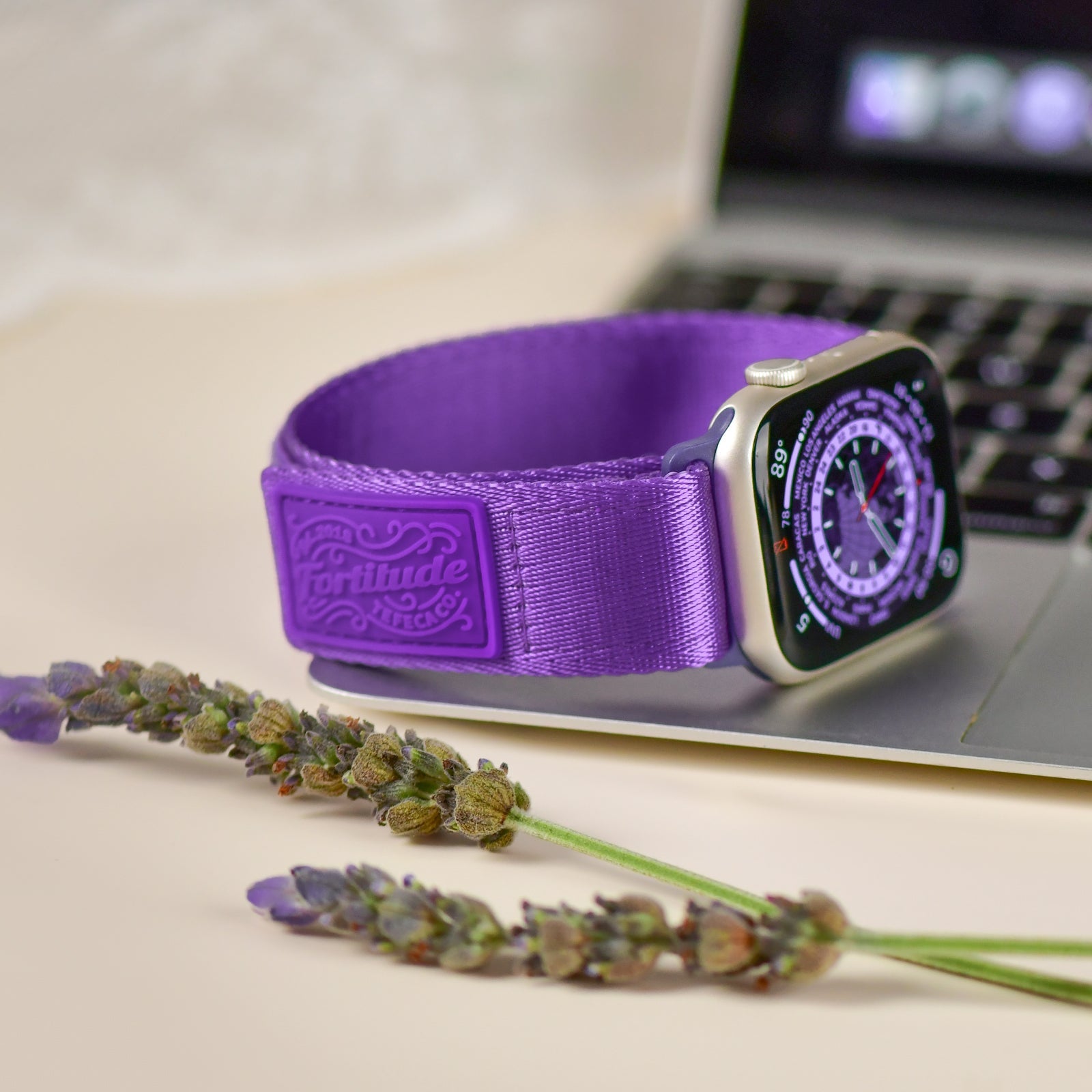 Tefeca Fortitude Series Hook and Loop Band for Apple Watch / Apple Watch Ultra / Lavender - Tefeca