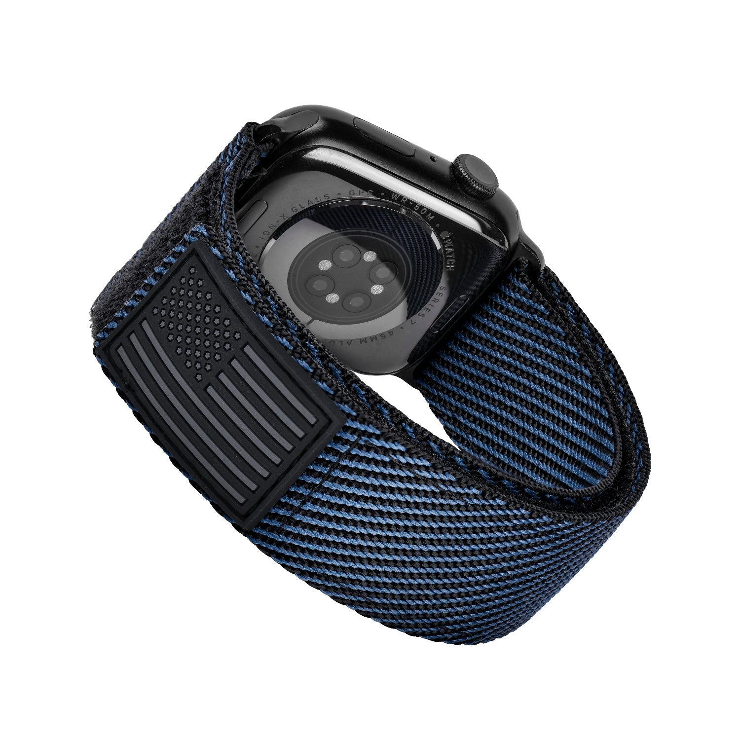 Tefeca Fortitude Series Standard Wide Hook and Loop Band for Apple Watch /Apple Watch Ultra | Onyx Patriot - Tefeca