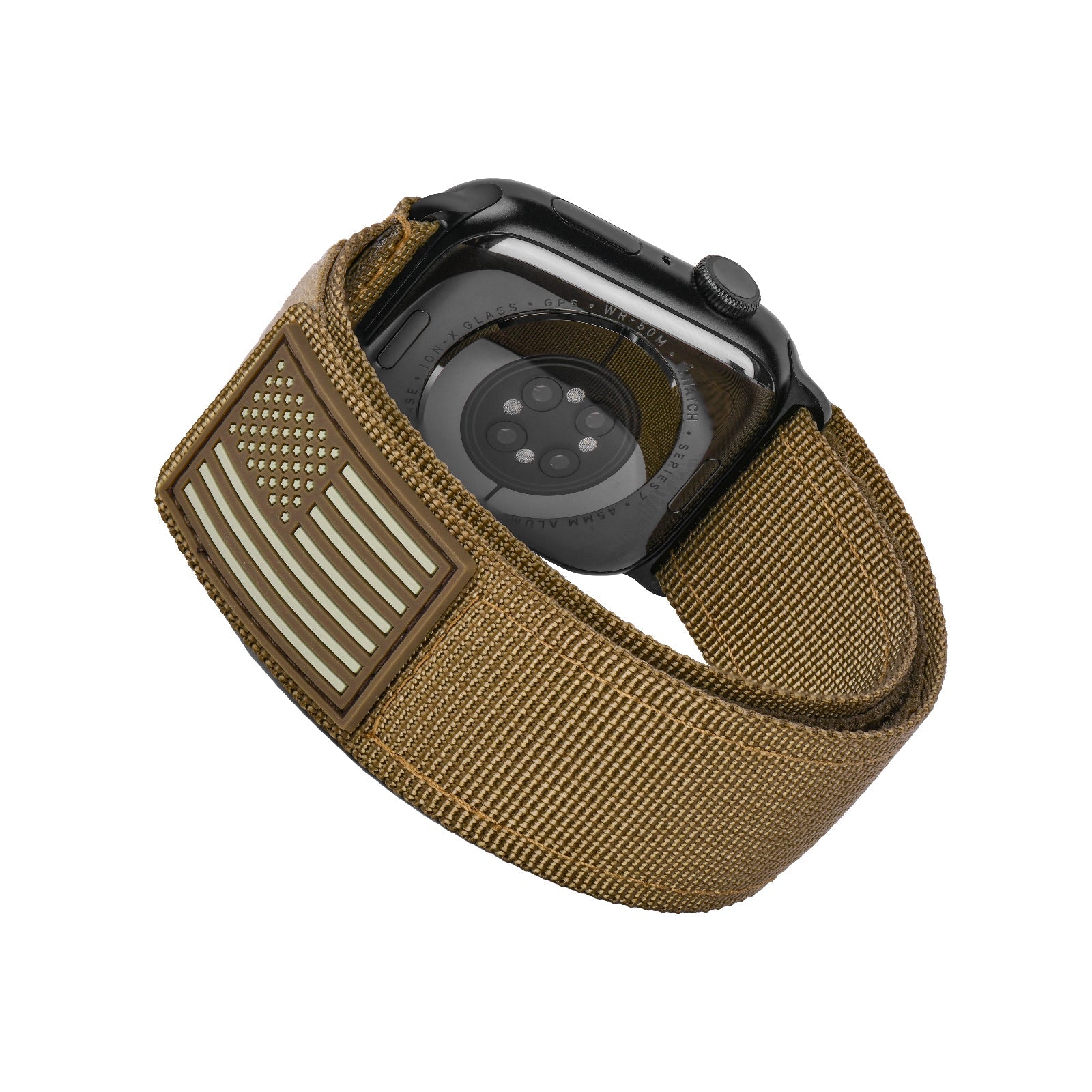 Apple Watch Ultra|Coyote Tan Patriot with black Adapters - Tefeca