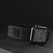 Tefeca Fortitude Series Standard Wide Hook and Loop Band for Apple Watch/Apple Watch Ultra | Canvas Black label - Tefeca