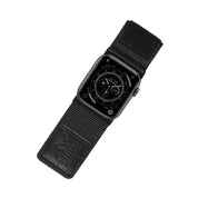 Tefeca Fortitude Series Ultra Wide Hook and Loop Band for Apple Watch /Apple Watch Ultra| Canvas Black Label - Tefeca