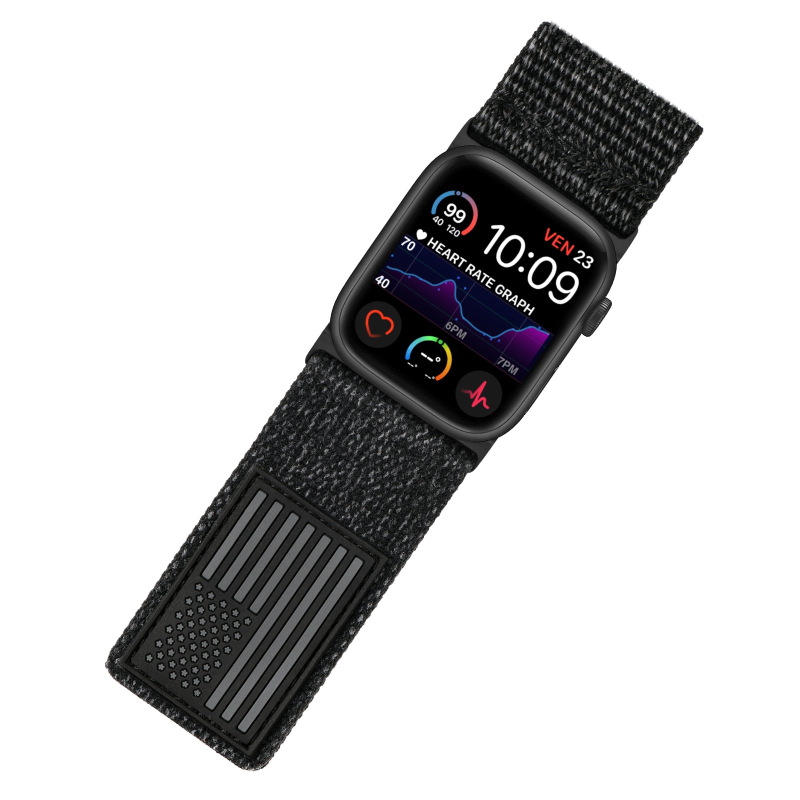 Apple Watch Ultra | Ultra Wide Nylon Carbon USA Flag - Tefeca