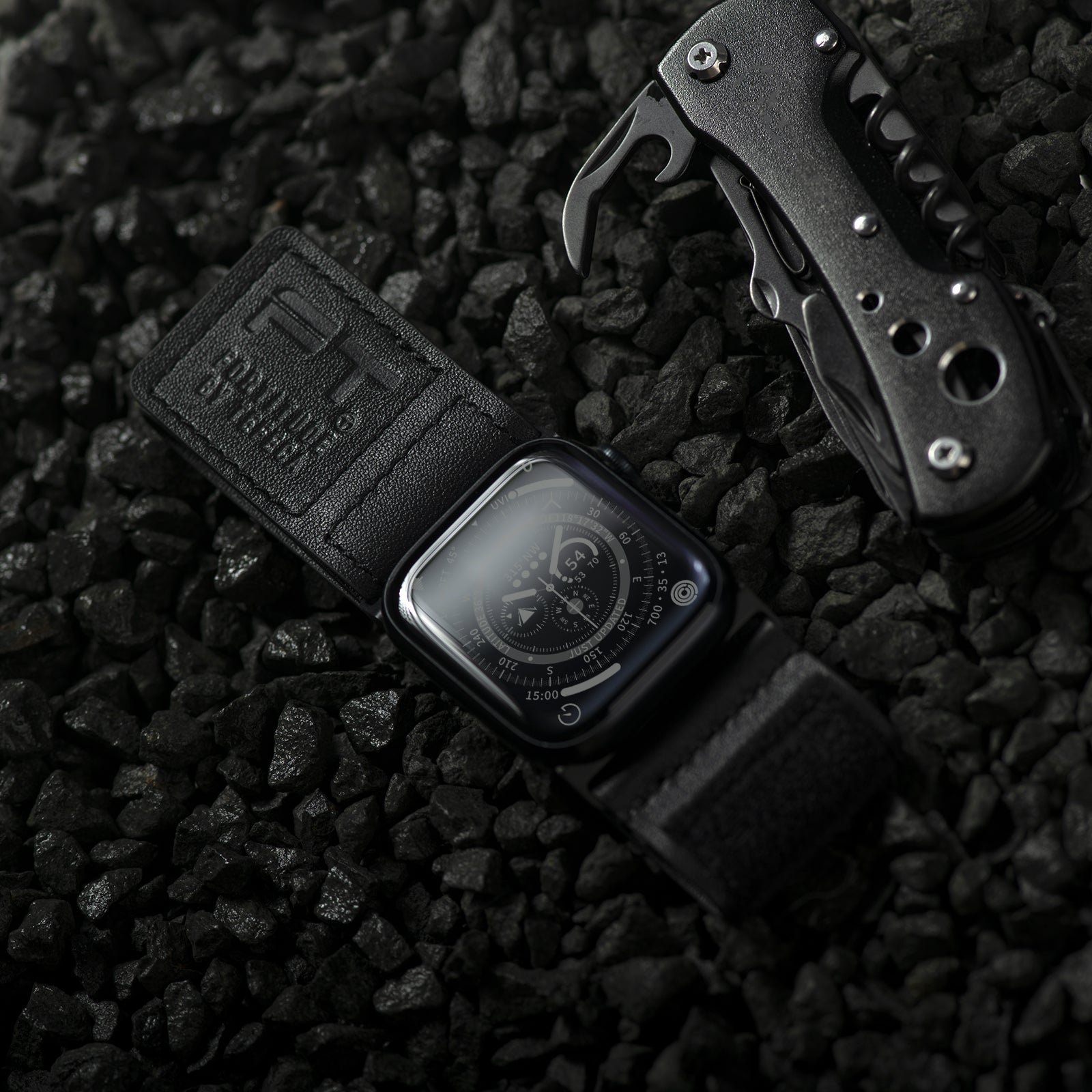 Apple Watch Ultra | Black Leather label - Tefeca