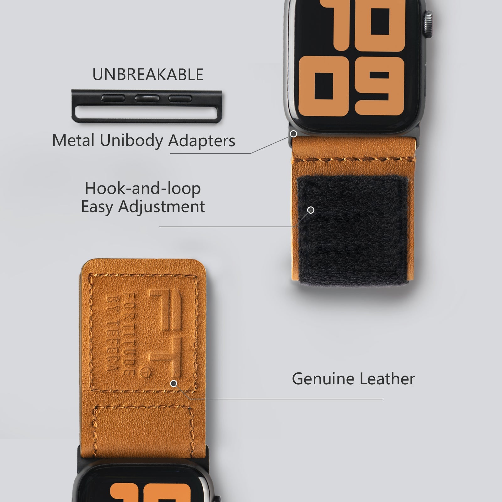 Apple Watch Ultra | Leather Brown label - Tefeca