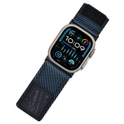 Tefeca Fortitude Series Ultra Wide Hook and Loop Band for Apple Watch/Apple Watch Ultra | Nylon - Onyx | 42/44/45/49mm - Tefeca