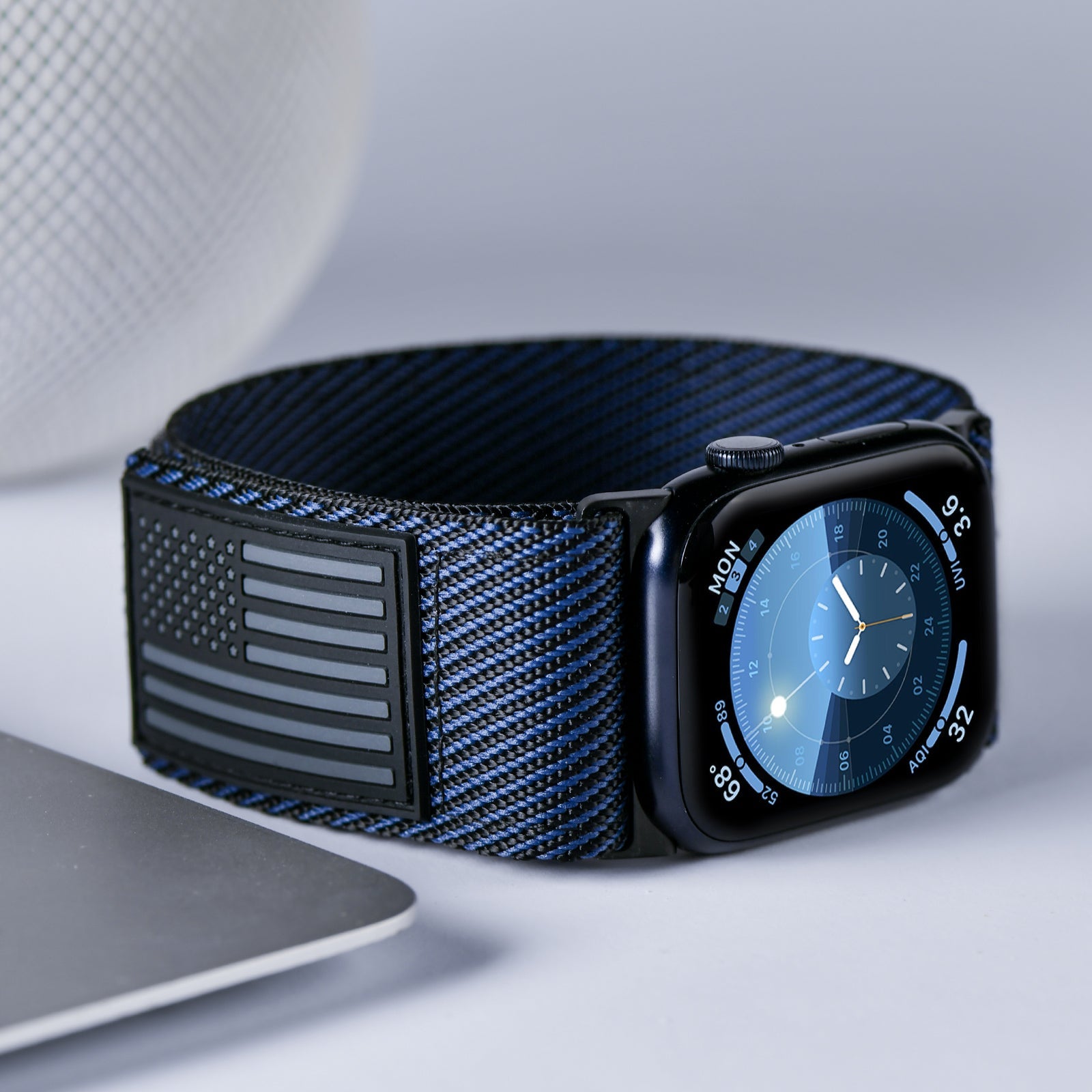 Apple Watch Ultra | Nylon USA Flag - Onyx - Tefeca