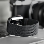 Tefeca Unity Series Elastic Compatible/Replacement Band for Apple Watch/Apple Watch Ultra | Black Colored | 38/40/41mm 42/44/45/49mm - Tefeca