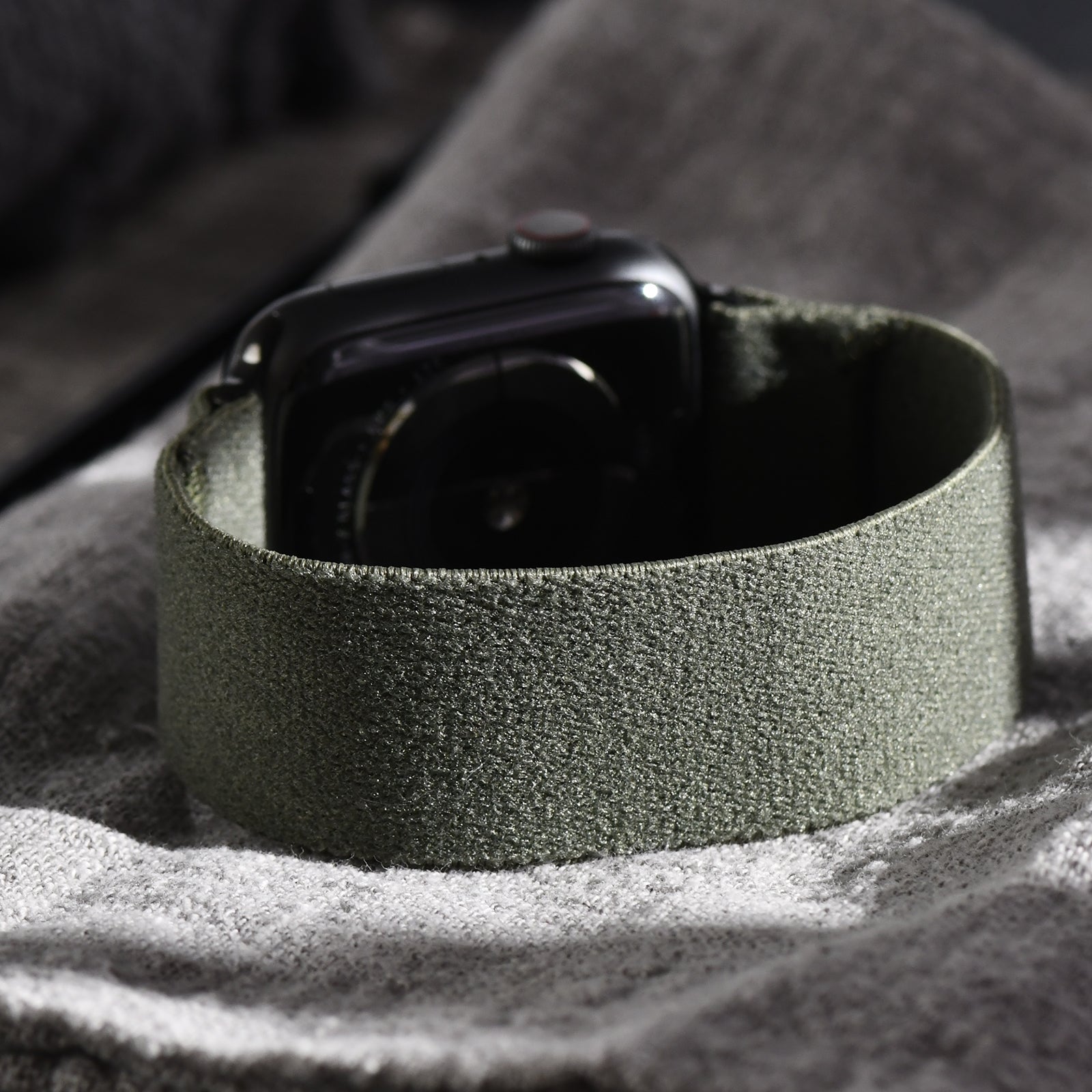 Tefeca Unity Series Elastic Compatible/Replacement Band for Apple Watch/Apple Watch Ultra | Army Green Plush | 38/40/41mm 42/44/45mm