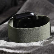 Tefeca Unity Series Elastic Compatible/Replacement Band for Apple Watch/Apple Watch Ultra | Army Green Plush | 38/40/41mm 42/44/45mm