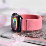 Tefeca Unity Series Elastic Compatible/Replacement Band for Apple Watch/Apple Watch Ultra | Pink Plush | 38/40/41mm 42/44/45mm