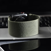 Tefeca Unity Series Elastic Compatible/Replacement Band for Apple Watch/Apple Watch Ultra | Army Green Plush | 38/40/41mm 42/44/45mm