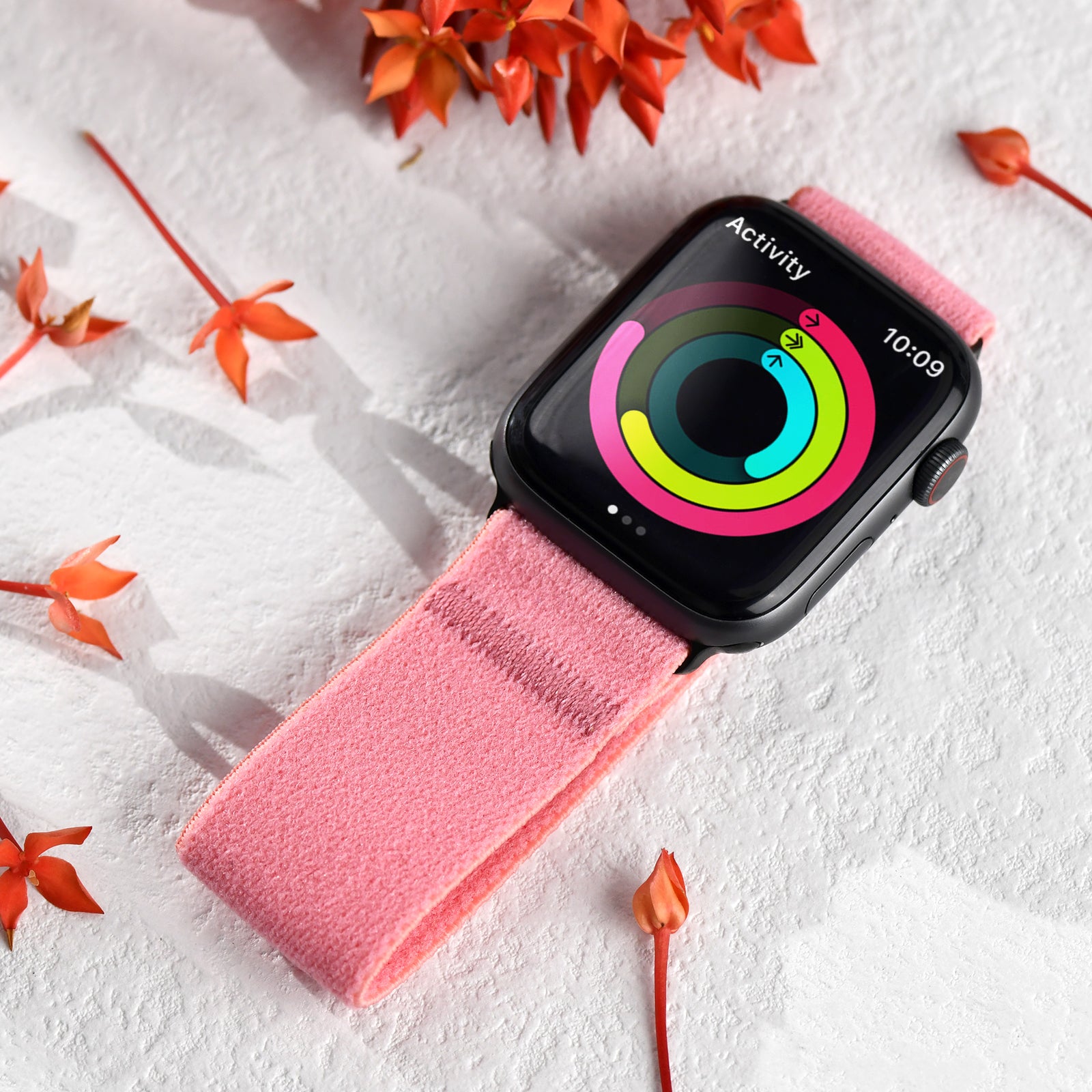 Tefeca Unity Series Elastic Compatible/Replacement Band for Apple Watch/Apple Watch Ultra | Pink Plush | 38/40/41mm 42/44/45mm