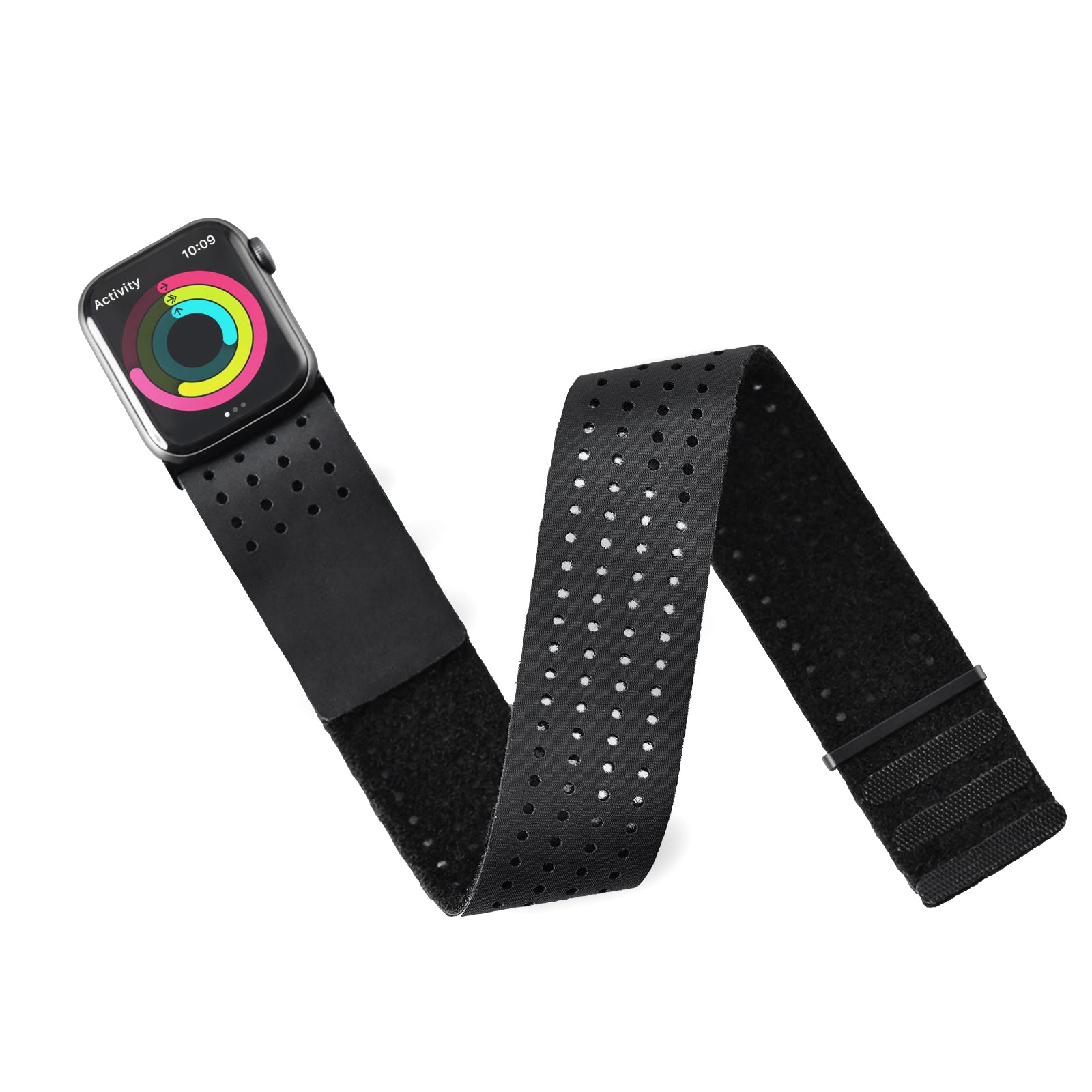 Tefeca Black Mesh Lycra Sport loop ArmBand and Ankle band for Apple Wa