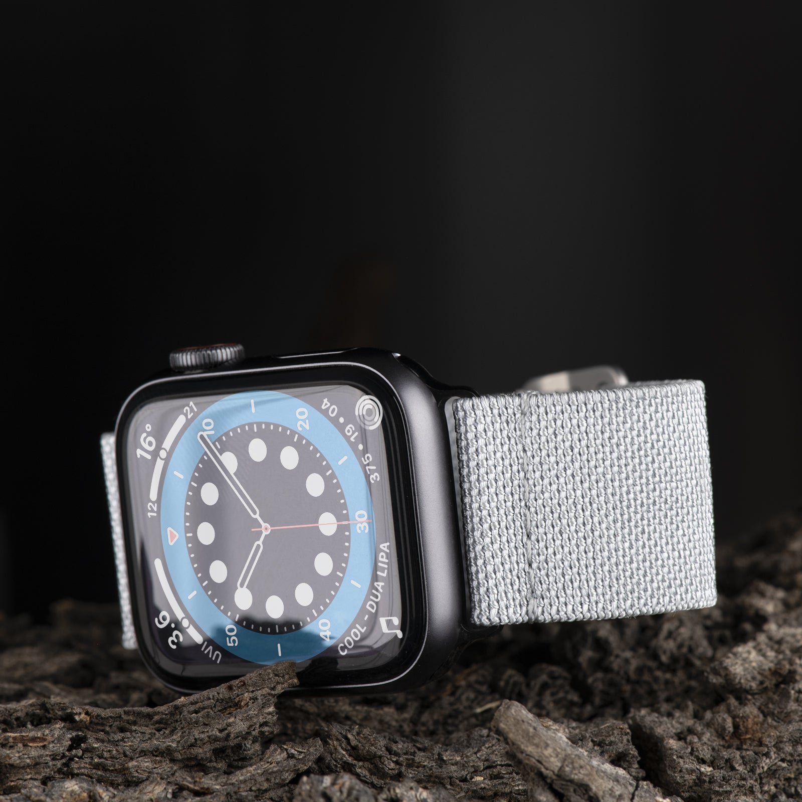 Tefeca Hook Buckle Elastic Band For Apple Watch /Apple Watch Ultra | Grey-Silver | 38/40/41mm 42/44/45mm