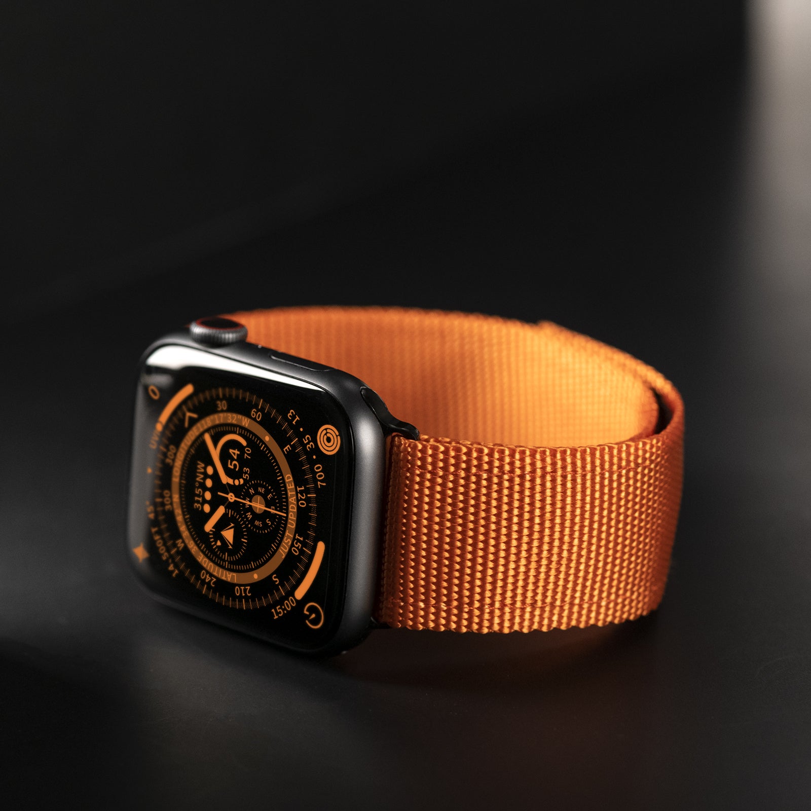 Tefeca Fortitude Series Standard Wide Hook and Loop Band for Apple Watch /Apple Watch Ultra| Nylon Orange
