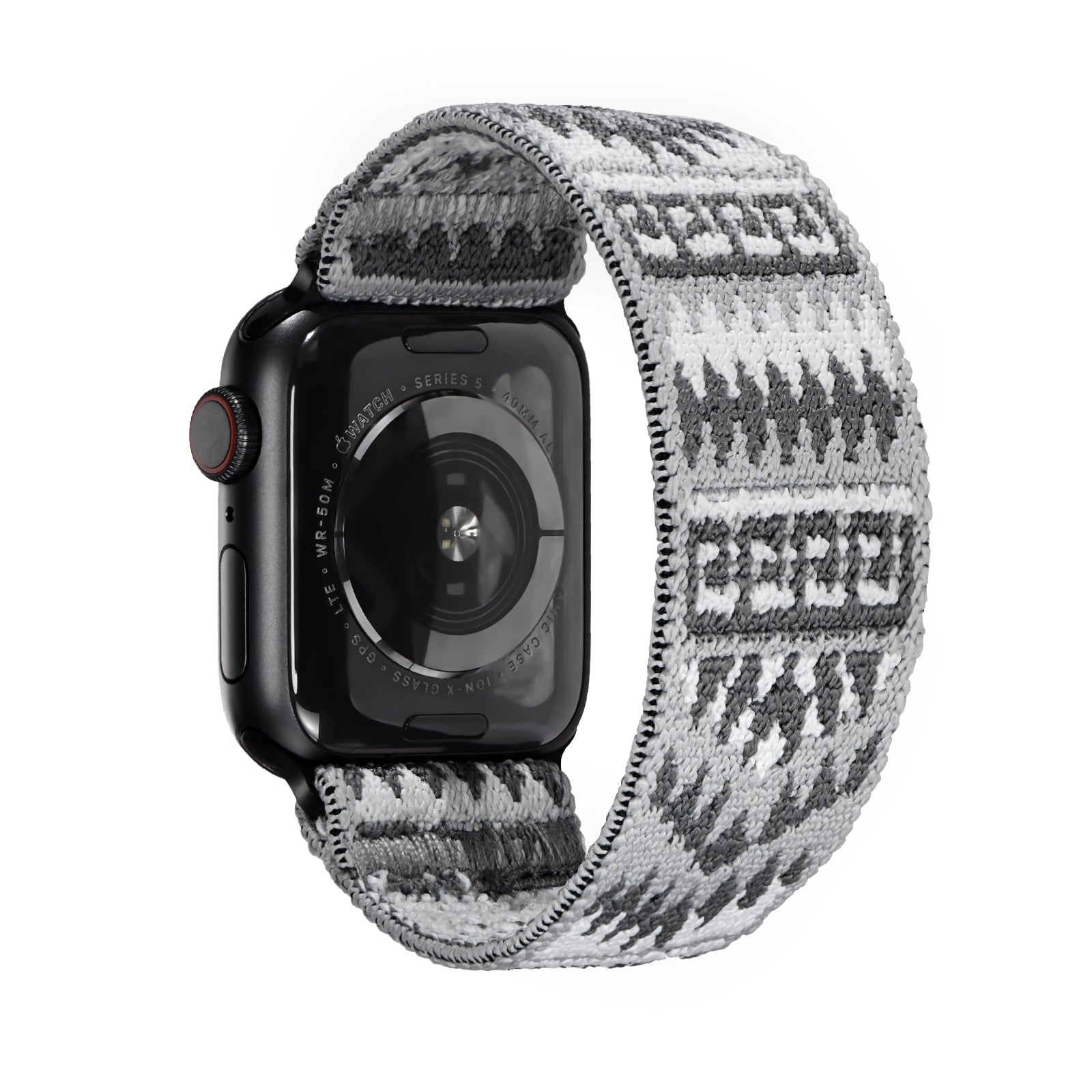 Tefeca Unity Series Elastic Compatible/Replacement Band for Apple Watch/Apple Watch Ultra | Silver Aztec | 38/40/41mm 42/44/45/49mm