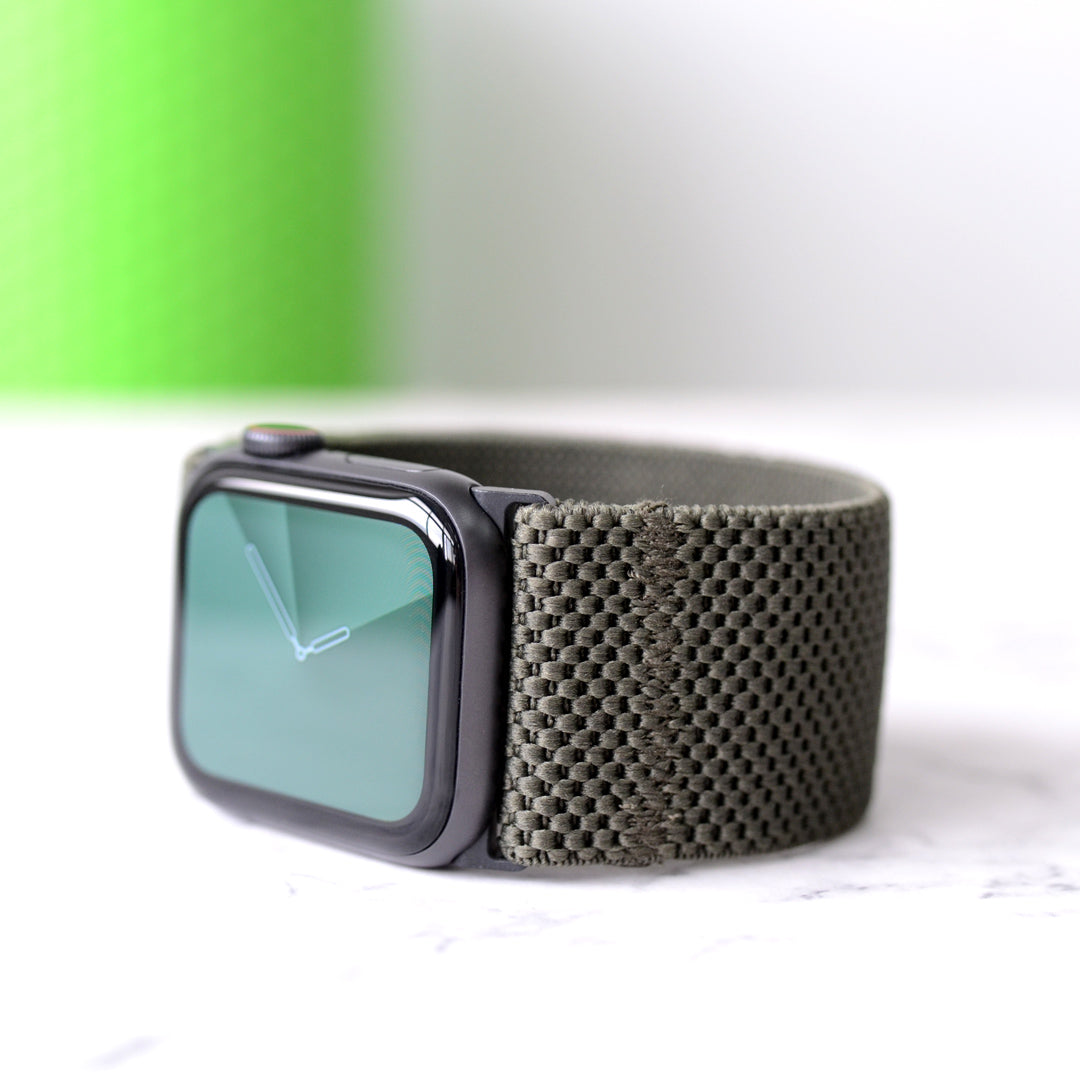 Tefeca Unity Series Elastic Compatible/Replacement Band for Apple Watch/Apple Watch Ultra | Army Green | 40/41/42mm 44/45/46/49mm