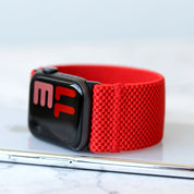 Tefeca Unity Series Elastic Compatible/Replacement Band for Apple Watch/Apple Watch Ultra | Red | 40/41/42mm 44/45/46/49mm