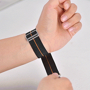 Tefeca 22mm Adjustable Hook Buckle Stretchy Elastic Watch Band for Garmin | Black - Black